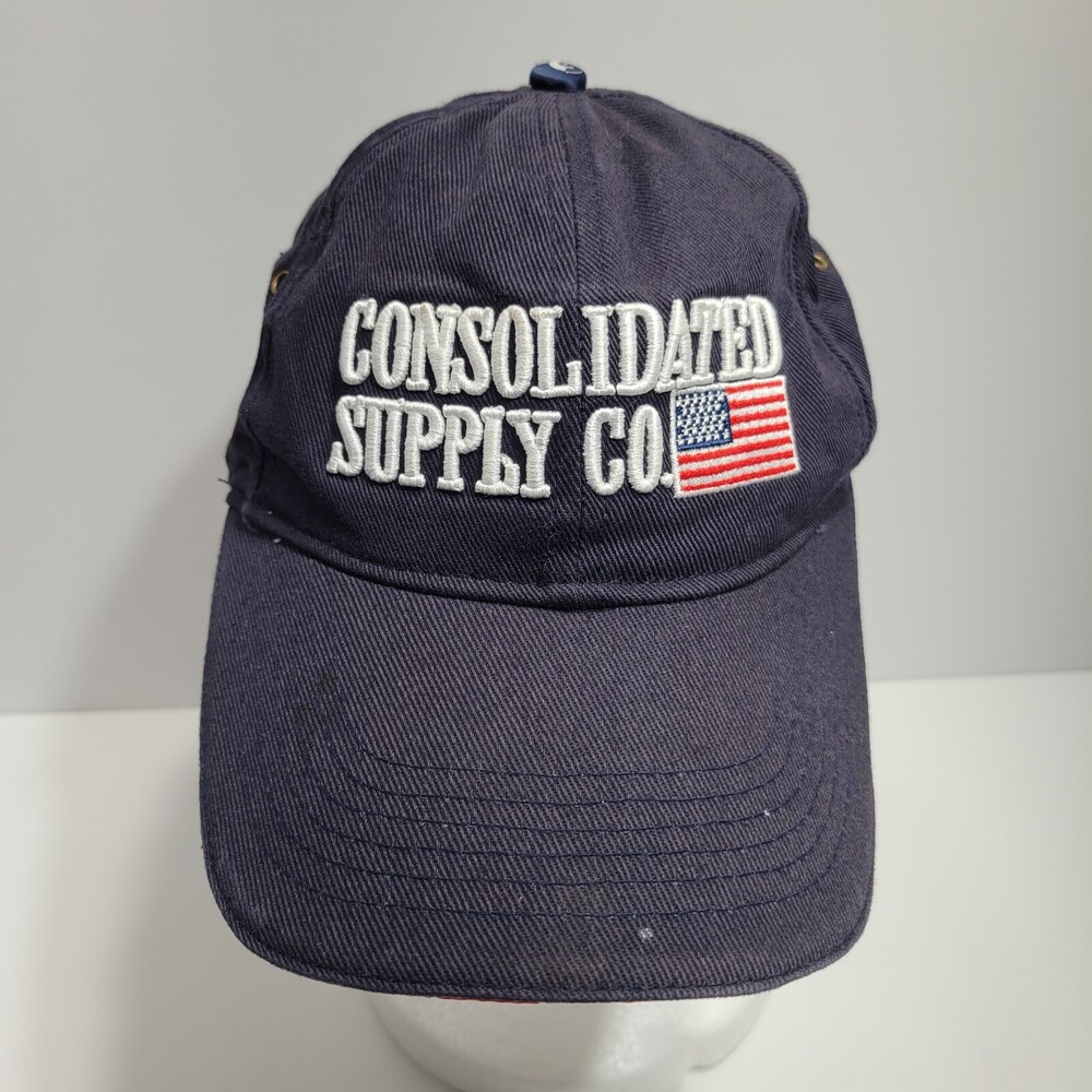 CONSOLIDATED SUPPLY Hat Cap Strapback Navy Baseball Hiker Hiking Over 80 Mens